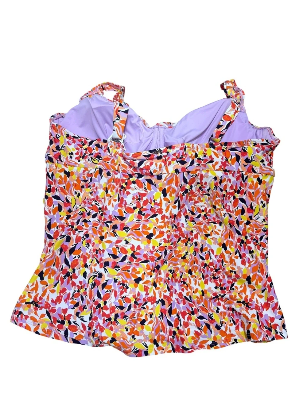 Anne Cole Womens 24W Tankini Top Multicolor Floral Twist Front Swim NWT $92